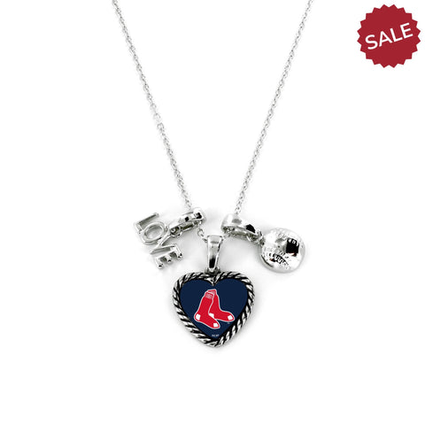 Boston Red Sox Necklace Charmed Sport Love Baseball - Team Fan Cave