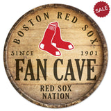 Boston Red Sox Sign Wood 14 Inch Round Barrel Top Design-0