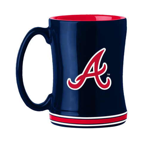 Atlanta Braves Coffee Mug 14oz Sculpted Relief Team Color-0