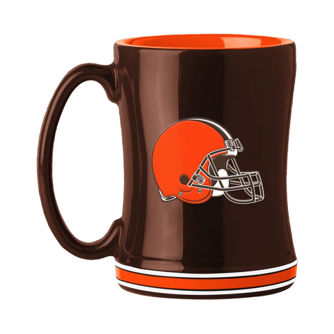 Cleveland Browns Coffee Mug 14oz Sculpted Relief Team Color-0