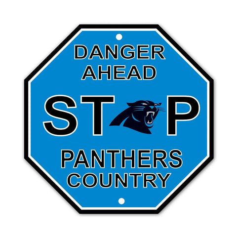 Carolina Panthers Sign 12x12 Plastic Stop Style CO