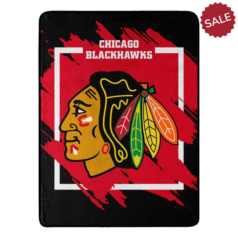 Chicago Blackhawks Blanket 46x60 Micro Raschel Dimensional Design Rolled Special Order