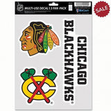 Chicago Blackhawks Decal Multi Use Fan 3 Pack - Team Fan Cave