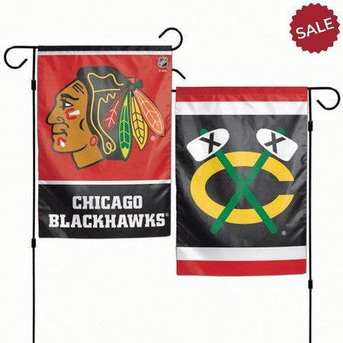 Chicago Blackhawks Flag 12x18 Garden Style 2 Sided - Team Fan Cave