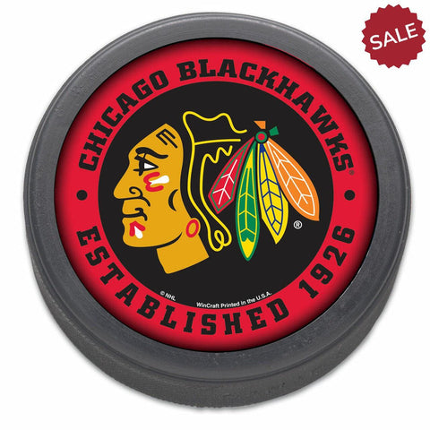 Chicago Blackhawks Hockey Puck Packaged Est 1926 Design