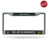 Chicago Blackhawks License Plate Frame Chrome Printed Insert