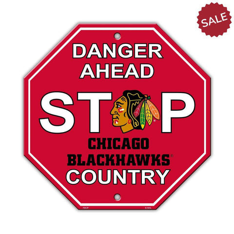 Chicago Blackhawks Sign 12x12 Plastic Stop Style CO