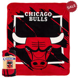 Chicago Bulls Blanket 46x60 Micro Raschel Dimensional Design Rolled-0