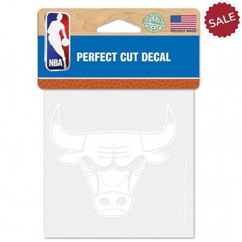 Chicago Bulls Decal 4x4 Perfect Cut White