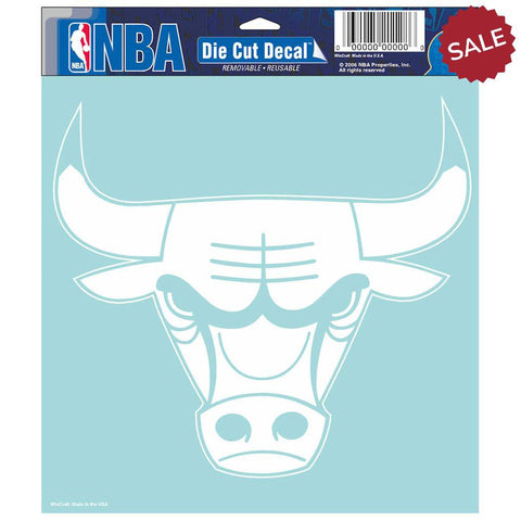 Chicago Bulls Decal 8x8 Die Cut White - Team Fan Cave