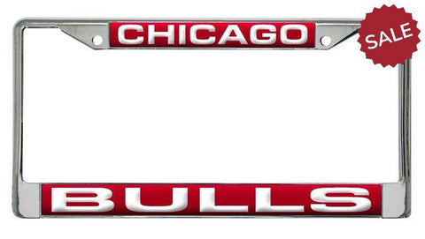 Chicago Bulls License Plate Frame Laser Cut Chrome - Special Order - Team Fan Cave