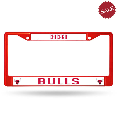 Chicago Bulls License Plate Frame Metal Red - Team Fan Cave