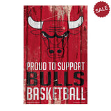 Chicago Bulls Sign 11x17 Wood Proud to Support Design-0