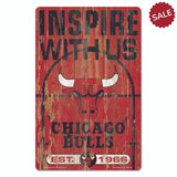 Chicago Bulls Sign 11x17 Wood Slogan Design-0