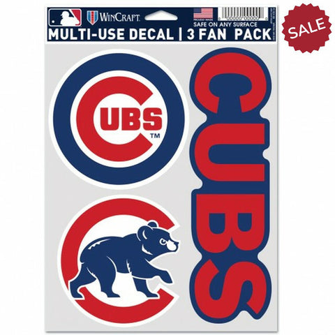 Chicago Cubs Decal Multi Use Fan 3 Pack