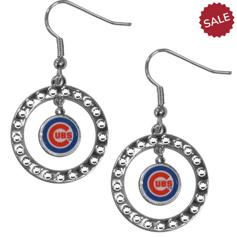 Chicago Cubs Earrings Hoop Rhinestone - Team Fan Cave