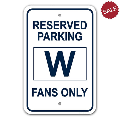 Chicago Cubs Sign 12x18 Plastic W Design CO - Team Fan Cave