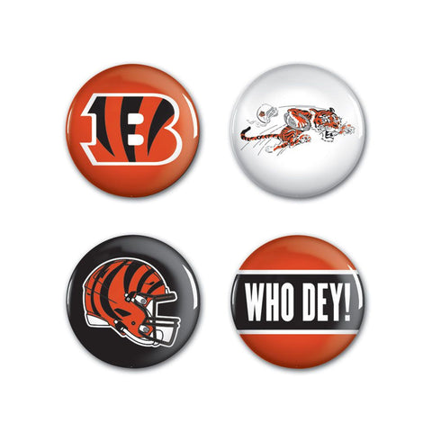 Cincinnati Bengals Buttons 4 Pack-0