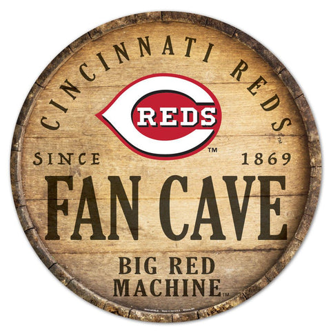 Cincinnati Reds Sign Wood 14 Inch Round Barrel Top Design - Special Order-0