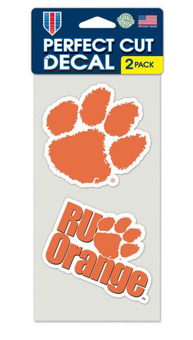 Clemson Tigers Set of 2 Die Cut Decals - Team Fan Cave