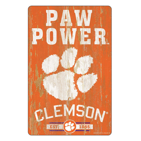 Clemson Tigers Sign 11x17 Wood Slogan Design-0