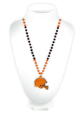 Cleveland Browns Beads with Medallion Mardi Gras Style