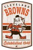 Cleveland Browns Sign 11x17 Wood Classic Logo Retro-0