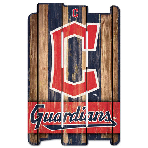 Cleveland Guardians Sign 11x17 Wood Fence Style-0