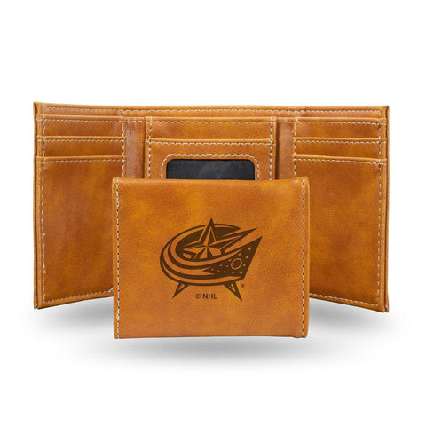 Columbus Blue Jackets Wallet Trifold Laser Engraved