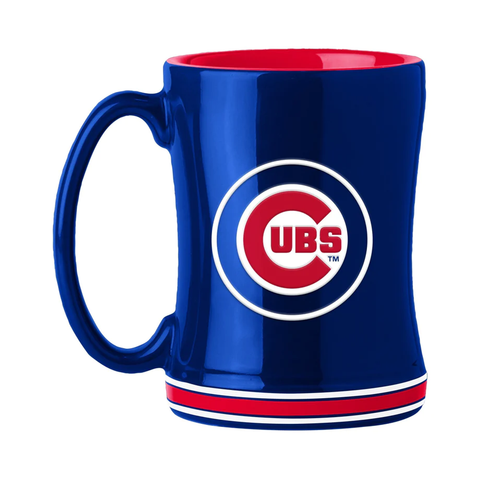 Chicago Cubs Coffee Mug 14oz Sculpted Relief Team Color-0