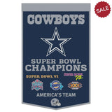 Dallas Cowboys Banner Wool 24x38 Dynasty Champ Design-0