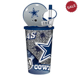 Dallas Cowboys Helmet Cup 32oz Plastic with Straw