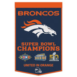 Denver Broncos Banner Wool 24x38 Dynasty Champ Design-0