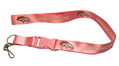 Denver Broncos Lanyard - Breakaway with Key Ring - Pink - Team Fan Cave