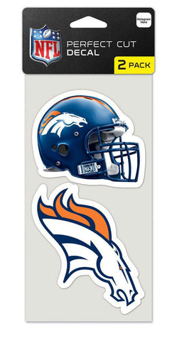 Denver Broncos Set of 2 Die Cut Decals - Team Fan Cave