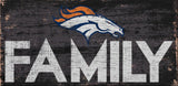 Denver Broncos Sign Wood 12x6 Family Design - Special Order