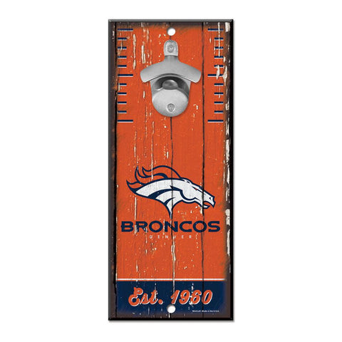 Denver Broncos Sign Wood 5x11 Bottle Opener