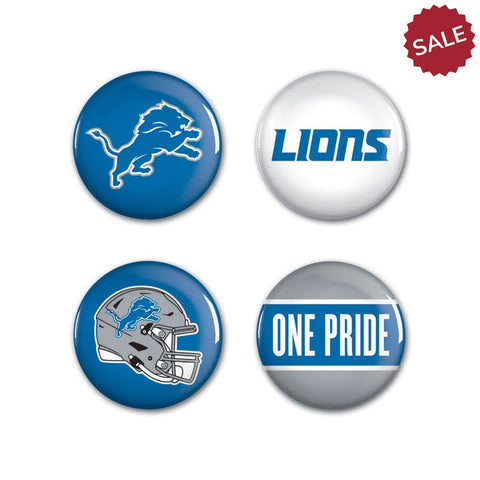 Detroit Lions Buttons 4 Pack