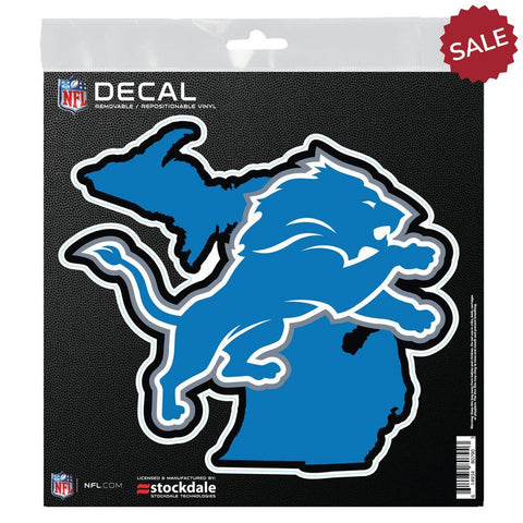 Detroit Lions Decal 6x6 All Surface State Shape - Special Order