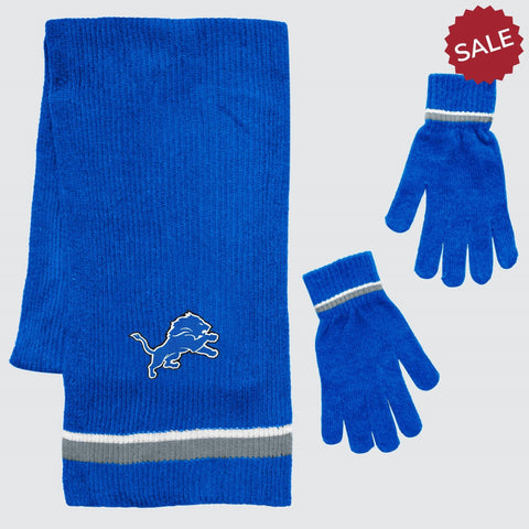 Detroit Lions Scarf and Glove Gift Set Chenille