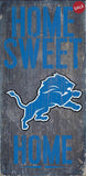 Detroit Lions Wood Sign - Home Sweet Home 6"x12"