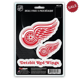 Detroit Red Wings Decal Die Cut Team 3 Pack