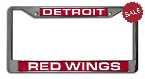 Detroit Red Wings License Plate Frame Laser Cut Chrome - Special Order