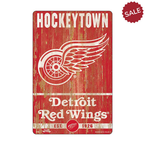 Detroit Red Wings Sign 11x17 Wood Slogan Design