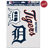 Detroit Tigers Decal Multi Use Fan 3 Pack