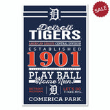 Detroit Tigers Sign 11x17 Wood Established Design