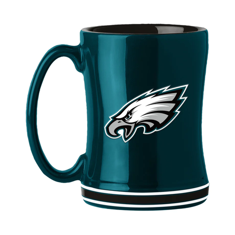 Philadelphia Eagles Coffee Mug 14oz Sculpted Relief Team Color-0