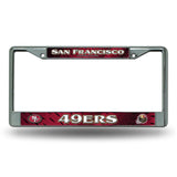 San Francisco 49ers License Plate Frame Chrome Printed Insert-0