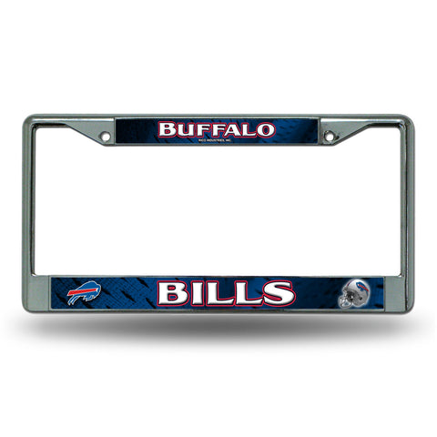 Buffalo Bills License Plate Frame Chrome Printed Insert-0