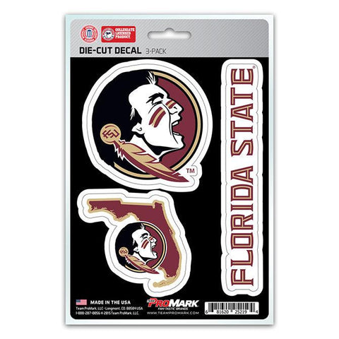 Florida State Seminoles Decal Die Cut Team 3 Pack - Team Fan Cave